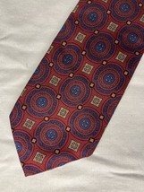 Vintage Robert Talbot Oak Hall Repo Tie Red Blue Geometric Silk USA Made - $186.21 MXN