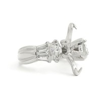 Marquise Baguette Diamond Engagement Ring Setting Mounting 14K White Gold .75 TW - £1,754.58 GBP
