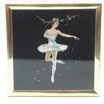 Vintage Reverse Printed Ballerina in Gold Frame - £49.77 GBP