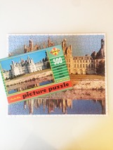 Vintage 50s Warren Diamond Lock Picture Puzzle- #500 "FRANCE: Chateau Chambord" 