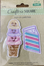 Crafters Square Iron On Ice Cream/Cake Patches 1ea 2pk-Brand New-SHIPS N... - $29.58