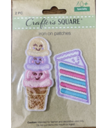 Crafters Square Iron On Ice Cream/Cake Patches 1ea 2pk-Brand New-SHIPS N... - $25.15