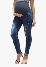 Maacie Women&#39;s Maternity jeans pants Distressed Size Large L - £12.78 GBP