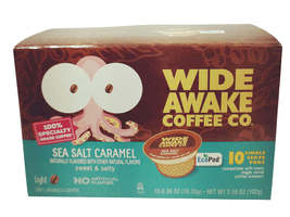 Wide Awake Coffee Pods Sea Salt Caramel Sweet &amp; Salty for K Single Cup (10-Pk) - £10.87 GBP