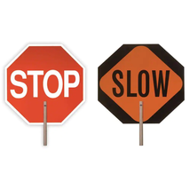 18&quot; Handheld Stop Slow Paddle Signage Octagon Pedestrian Traffic Safety ... - $24.50