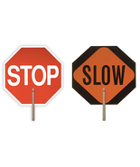 18&quot; Handheld Stop Slow Paddle Signage Octagon Pedestrian Traffic Safety ... - £19.22 GBP