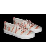 SPERRY Crest Vibe Coral Tie Dye Stripes Leather Laces Memory Foam Shoes ... - $48.99