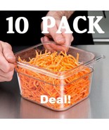 10 PACK 1/6 Size Clear Plastic Steam Prep Table Food Pan 4&quot; Deep Polycar... - $1,036.32 MXN