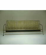 Vtg Le-Bo Table Top MCM Record Vinyl Holder Rack GOLD Metal LP 45&#39;s Hold... - $25.49