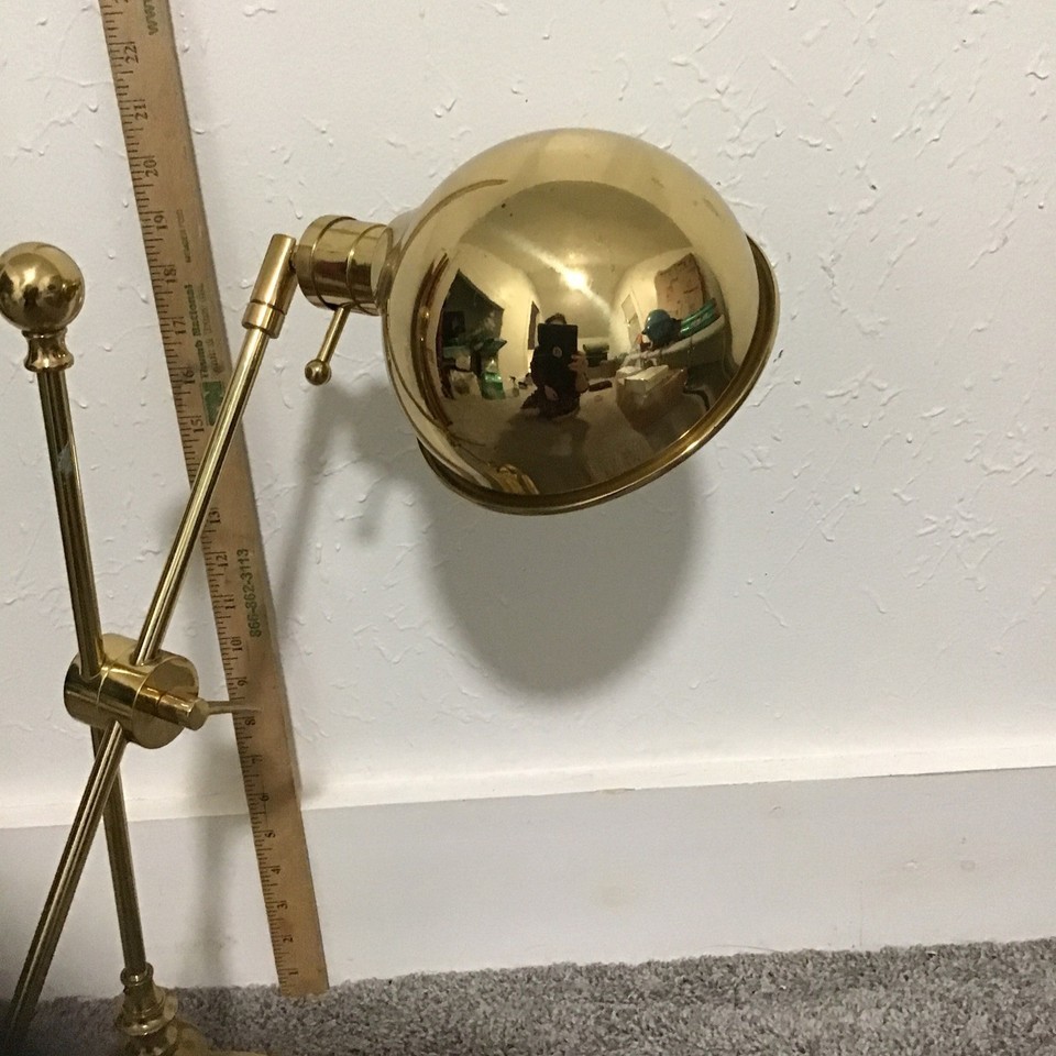 Vintage  Brass Lamp  Adjustable long Arm  Brass Piano Lamp Approx 20” Long Item image 7