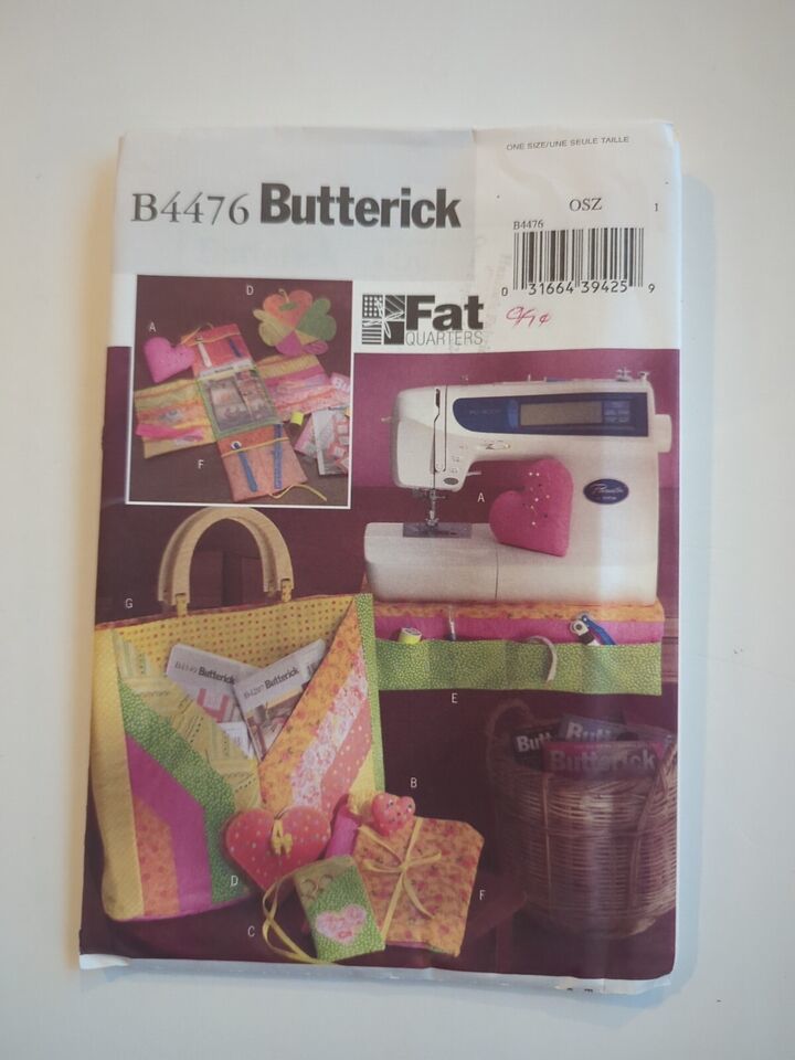 Butterick 4476 Fat Quarters Sewing Accessories Uncut Sewing Pattern Pin Cushion - $8.54