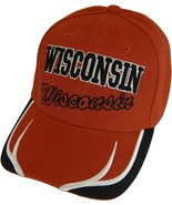 Wisconsin Block and Script Lettering Baseball Cap with Embroidered Bill ... - $27.28 CAD