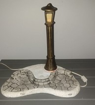 Vintage Molded Ceramic Christmas Cobble Street Base Lantern Light Post - £39.96 GBP