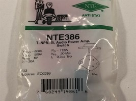 (1) NTE386 Silicon NPN Transistor Audio Power Amp, Switch 386 - £11.79 GBP