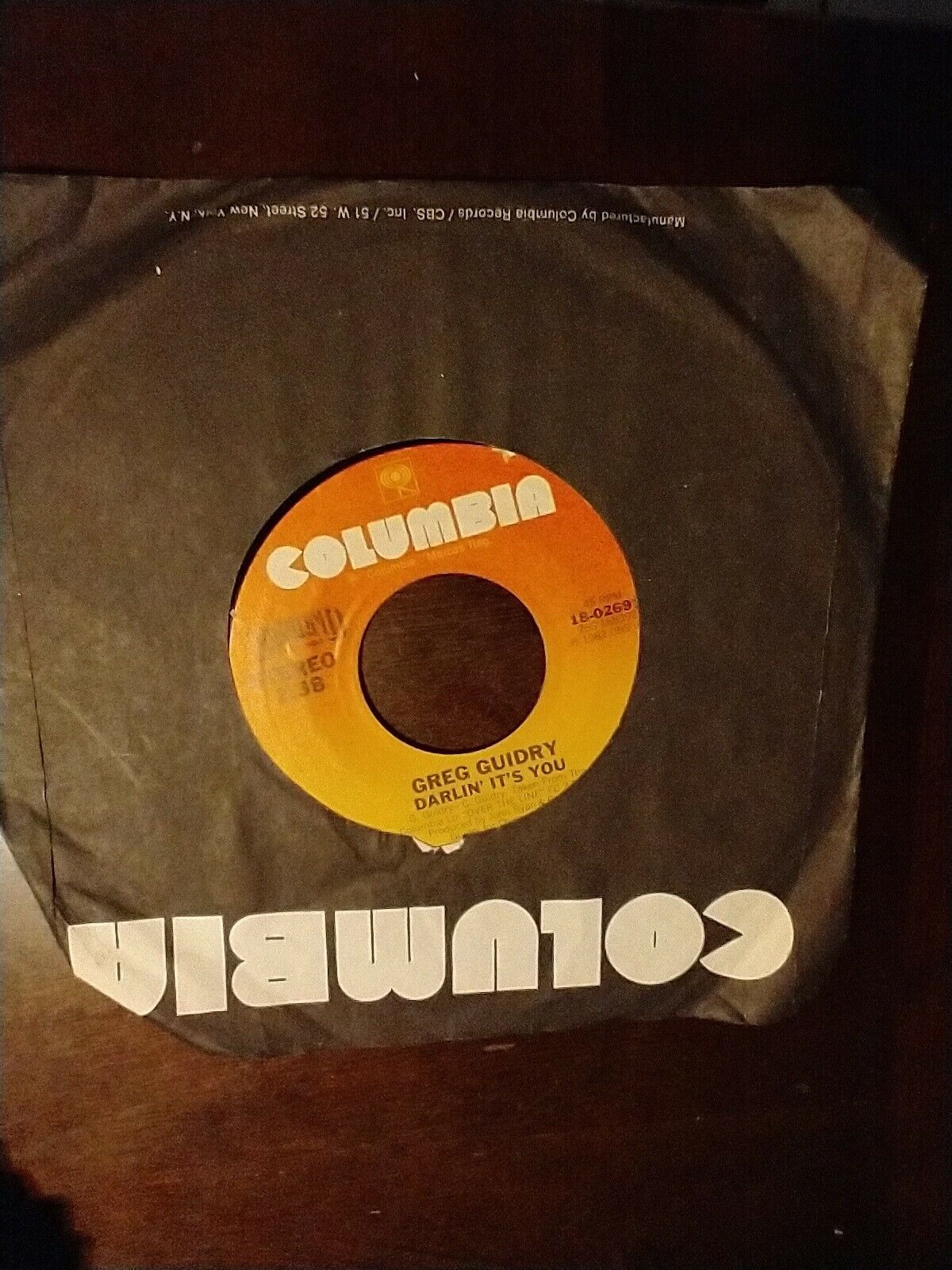 Greg Guidry : Goin&#39; Down, Darlin&#39; It&#39;s You 7&quot; 45 RPM Vinyl Record Columb... - $6.93