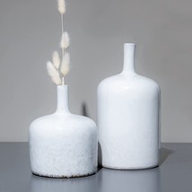 Cynkeyee Flower Vases Modern Home Decorations - Set Of 2 Ceramic Vase White Home - £34.74 GBP