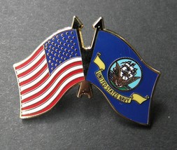 US NAVY USN COMBO USA FLAG MILITARY LAPEL PIN BADGE 1.25 INCHES - £4.49 GBP