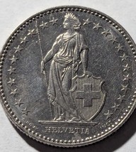 1992 Switzerland Helvetia standing copper-nickel standard circulation 2 ... - $8.16 CAD