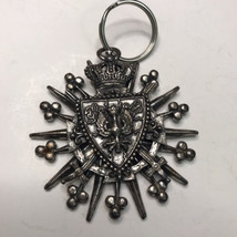 Vintage Coro Crest Eagle Crown Shield Crosses Brutalist Pendant Turned K... - £22.03 GBP