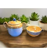 Vintage Noritake Made In Japan Hand Painted Blue Rose Lid Sugar Jar + Mug - $24.10 CAD