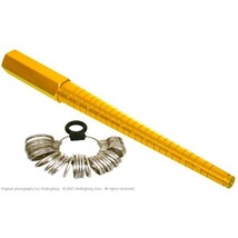 Yellow Ring Sizer Stick Mandrel &amp; Finger Gauge 1-15 Jewelers Sizing Tools Kit - £18.06 GBP