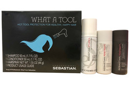 Sebastian Professional What A Tool Shampoo, Conditioner 1.7 OZ &amp; Hair Spray 1.55 - £18.70 GBP