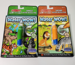 Lot of 2 Melissa and Doug Water Wow Pads Safari &amp; Jungle On the Go NEW R... - $12.73