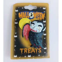 New Halloween Treats Dracula With Full Moon Glitter Lapel Hat Pin - £5.05 GBP