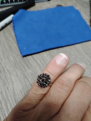 Vintage 800 Silver Garnet Ring Size 6.25 Free Shipping Item image 3