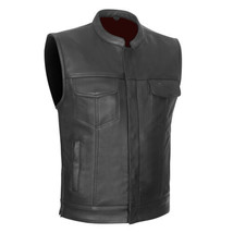 MOTORCYCLE LEATHER VEST NAKED COWHIDE LEATHER CLUB VEST G580 - £142.32 GBP