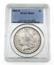 1884-O $1 Silver Morgan Dollar Graded by PCGS as MS-63 - £213.63 GBP