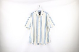 Vintage 90s Streetwear Mens Large Distressed Striped Color Block Button Shirt - £25.85 GBP