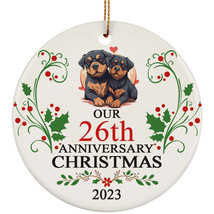 Our 26th Anniversary 2023 Ornament Gift 26 Years Christmas Rottweiler Dog Couple - £11.63 GBP