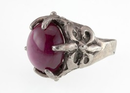 Cullquipuma Sterling Silver Cabochon Ruby Ring, Gorgeous! SZ 9.50 - £332.46 GBP