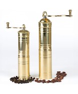 Set of 2 Turkish Manual Coffee Grinders Spice Pepper Mill Brass Body Kit... - $63.36