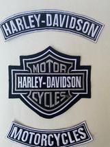 Harley Davidson Classic Gray Logo Sew-on Patch Top Bottom Rocker PATCH - £16.51 GBP