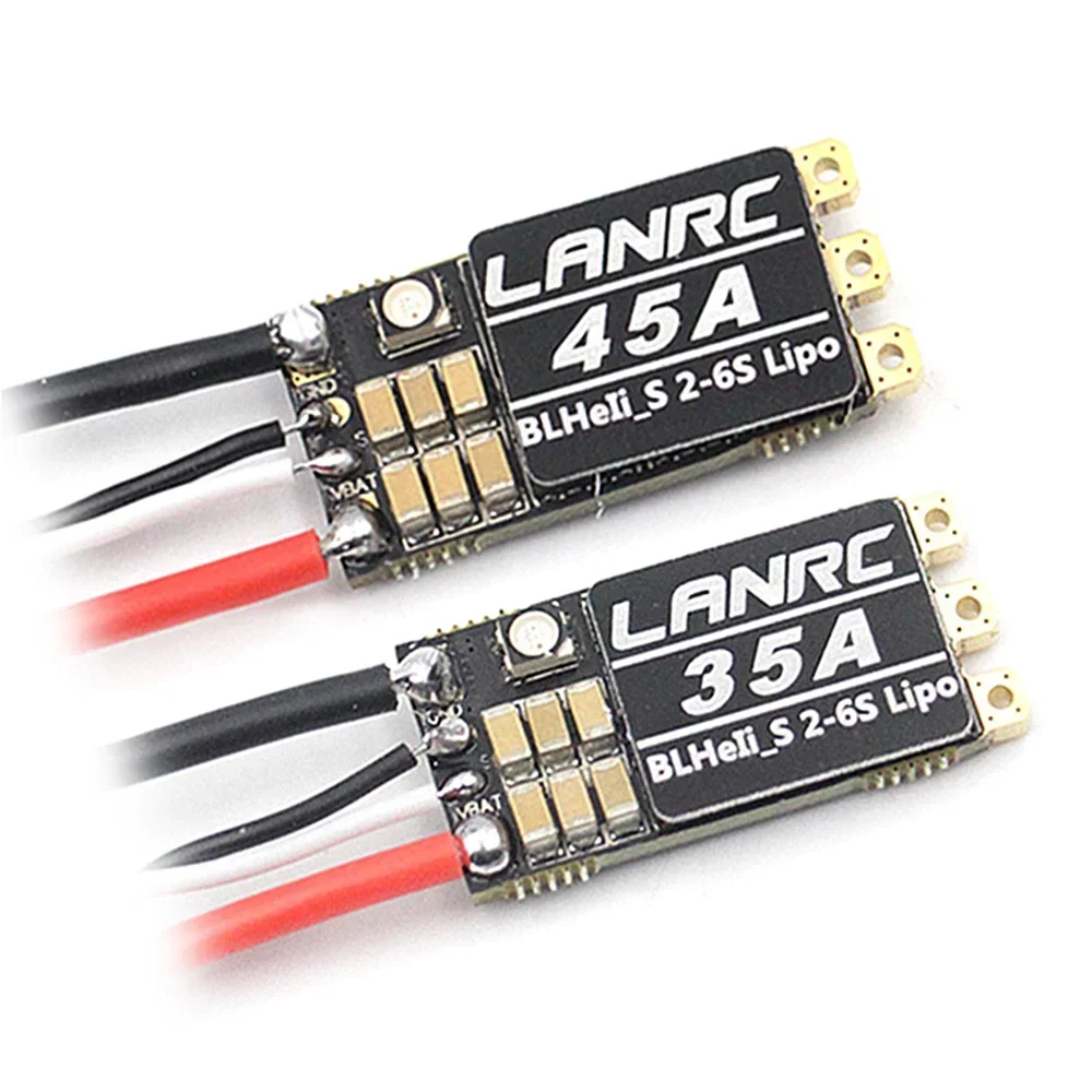 Drone ESC With RGB LED 4Pcs 45A For RC Drones - 2-6S BLHeli_S Speed  Controller With RGB LED Brushless Esc