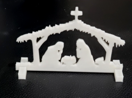 Stand-Up Nativity Scene Silhouette 4.5&quot; x 3&quot;  3D Printed PLA Glow-in-the Dark - £6.27 GBP
