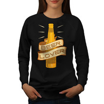 Wellcoda Beer Lover Womens Sweatshirt, Shiny Gold Bottle Casual Pullover Jumper - £23.47 GBP+