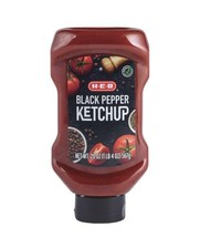 HEB black Pepper Ketchup 20oz (3 pack) bundle. burgers, fries, hot dogs,... - £27.43 GBP