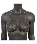 Bralette Silver Bra Chain Bodychain Chain Harness Burning Man EDM Rave B... - $45.00