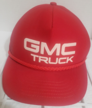 Vintage 80s GMC TRUCK Rope Snapback Hat Baseball Cap Red Made in USA - $13.58