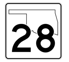 Oklahoma State Highway 28 Sticker Decal R5582 Highway Route Sign - $1.45+