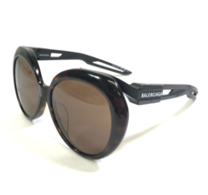 Balenciaga Sunglasses BB0024SA 001 Black Tortoise Round Frames with Brown Lenses - £95.40 GBP