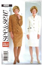 Butterick See and Sew Sewing Pattern 4000 Misses Jacket Skirt Size 14-18 - $8.36