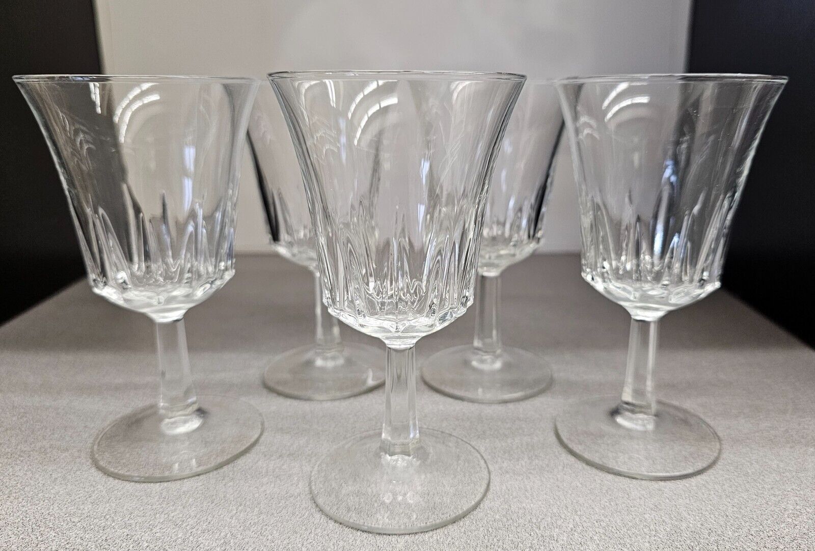 Primary image for Vintage Clear Crystal Footed Sherry / Cordial Glasses Made in France Set of 5