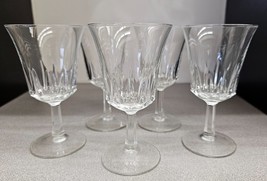 Vintage Clear Crystal Footed Sherry / Cordial Glasses Made in France Set of 5 - £25.67 GBP