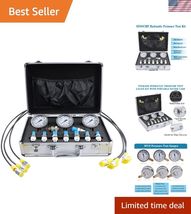 Hydraulic Pressure Test Kit, 3 Pressure Gauges 25/40/60MPa, 9 Couplings,... - $119.37
