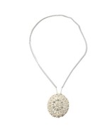 Vintage Faux Pearl Beaded Safety Pin Necklace Silvertone Artisan Boho Un... - £6.74 GBP