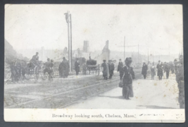 1908 Chelsea Mass MA Fire Damage Ruins on Broadway Looking South Postcard - £7.46 GBP